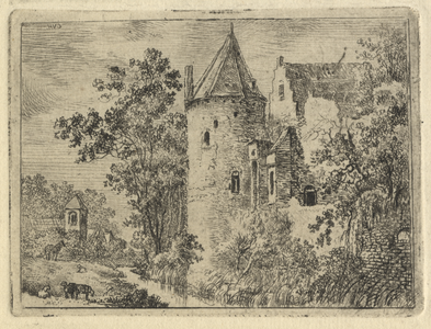 201351 Gezicht op de ruïne van het kasteel De Haar bij Haarzuilens uit het noordoosten.N.B. De gemeente Haarzuilens is ...